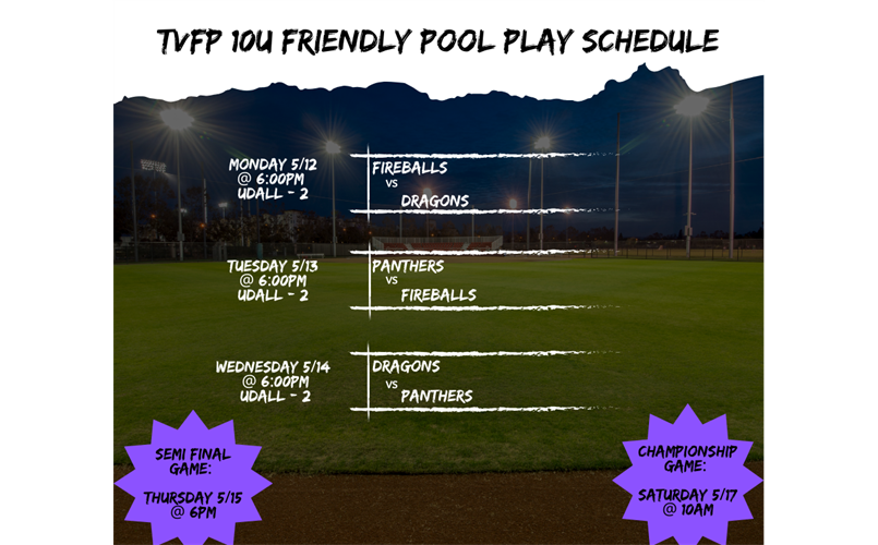 TVFP Friendly Tournament Schedule